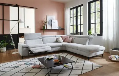 Ecksofa in Stoff L-Form mit Federkern Ecksofa in Stoff L-Form mit Federkern