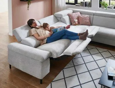 Ecksofa in Stoff L-Form mit Federkern Ecksofa in Stoff L-Form mit Federkern