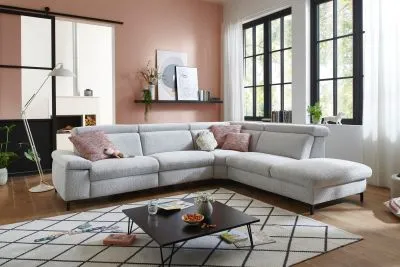 Ecksofa in Stoff L-Form mit Federkern Ecksofa in Stoff L-Form mit Federkern