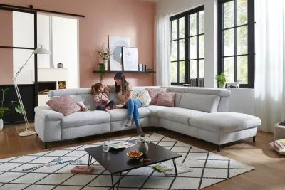 Ecksofa in Stoff L-Form mit Federkern Ecksofa in Stoff L-Form mit Federkern