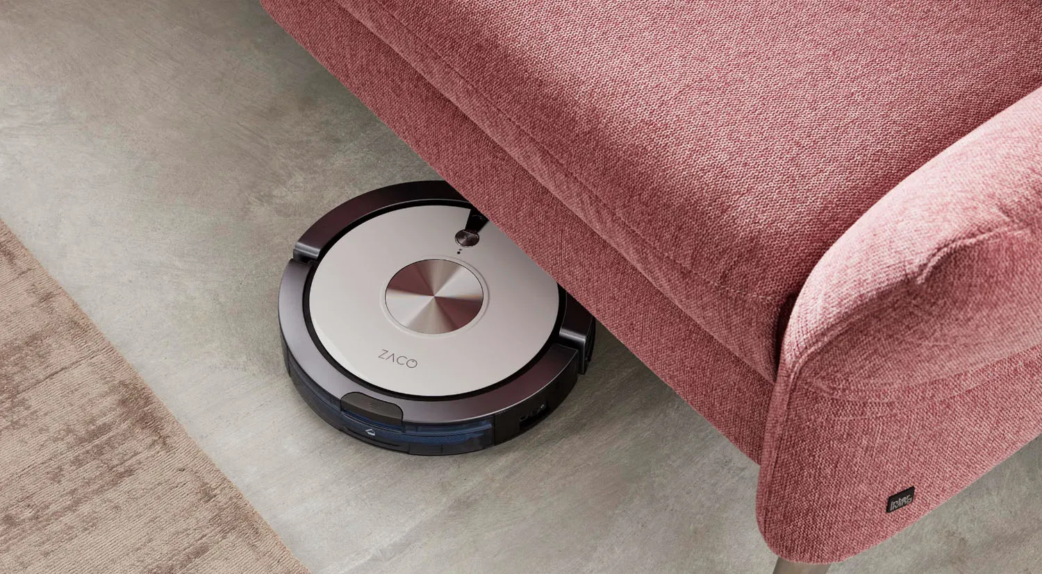 Ecksofa in L-Form mit Sitztiefenverstellung in Stoff Rosa Ecksofa in L-Form mit Sitztiefenverstellung in Stoff Rosa