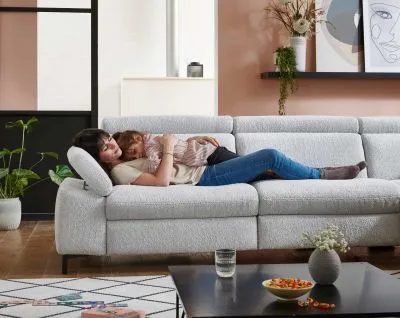 Ecksofa in Stoff L-Form mit Federkern Ecksofa in Stoff L-Form mit Federkern